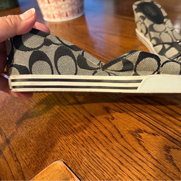 Coach wedge black and gray sandals signature logo - Picture 11 of 13